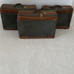 Elegant Gray and Brown Men's Travel Luggage Set